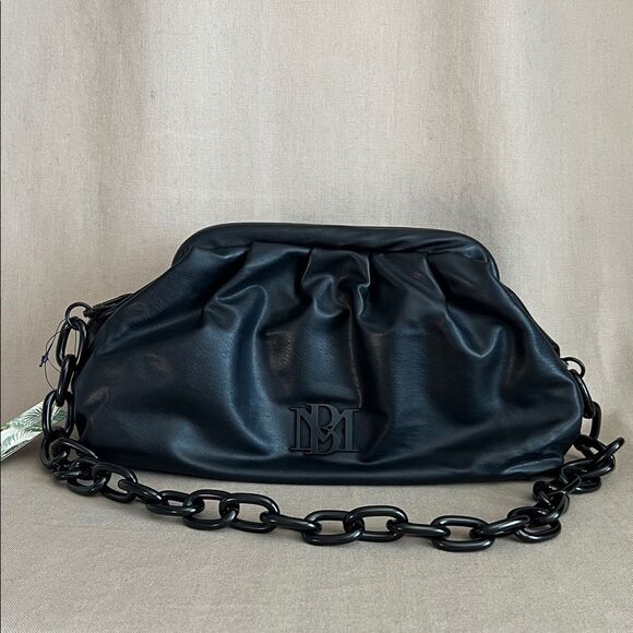 Badgley Mischka Handbags - Badgley Mischka Black Pouch Clutch Chain Strap NWT MSRP $129 Trendy Soft Bag
